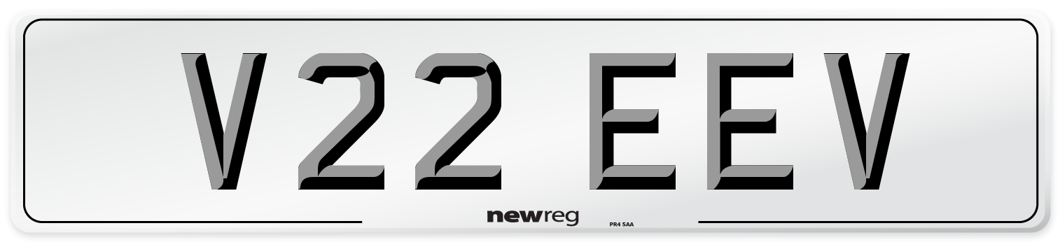 V22 EEV Number Plate from New Reg